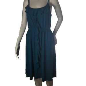 OLD NAVY Teal Midi Length Ruffle Dress Med